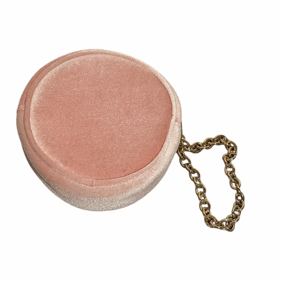 Miu Miu Blush Pink Velvet Bag Gold Chain Wristlet - Picture 4 of 8